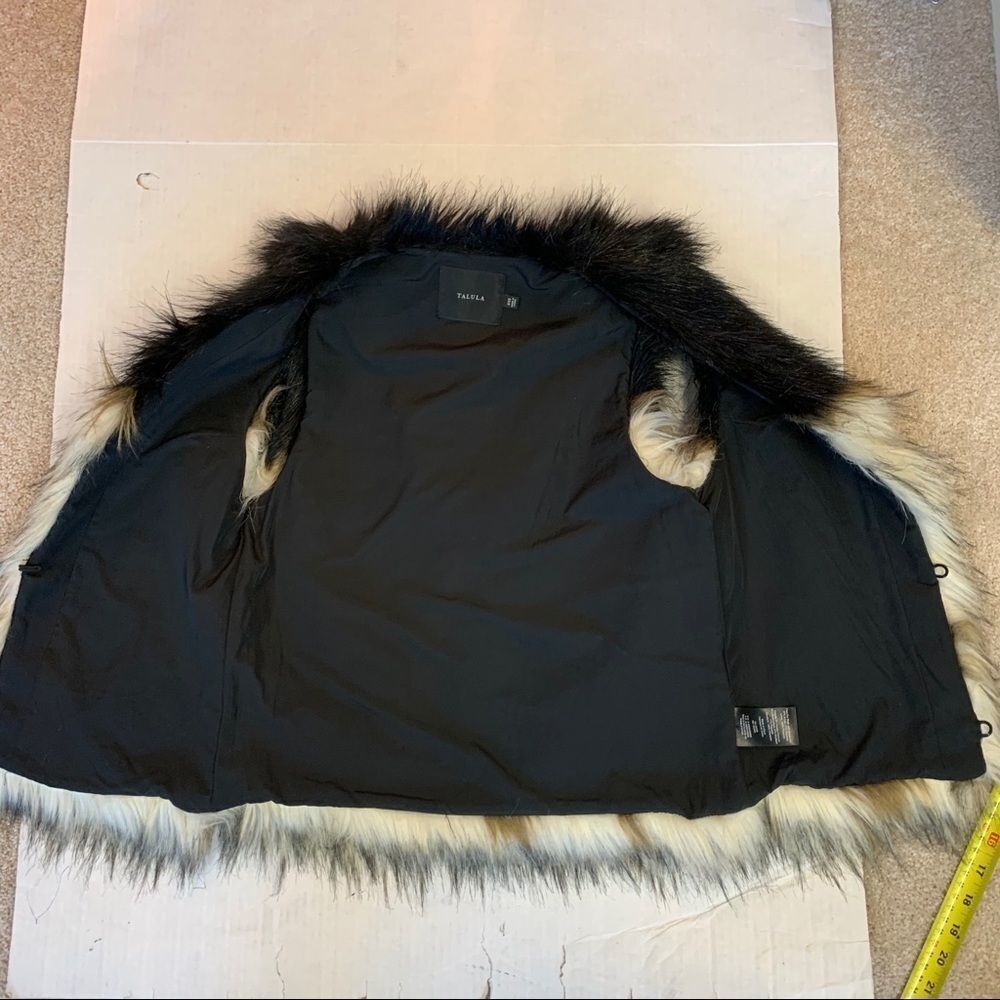 ARITZIA Talula fur vest black brown cream colours size XXS - Picture 5 of 13